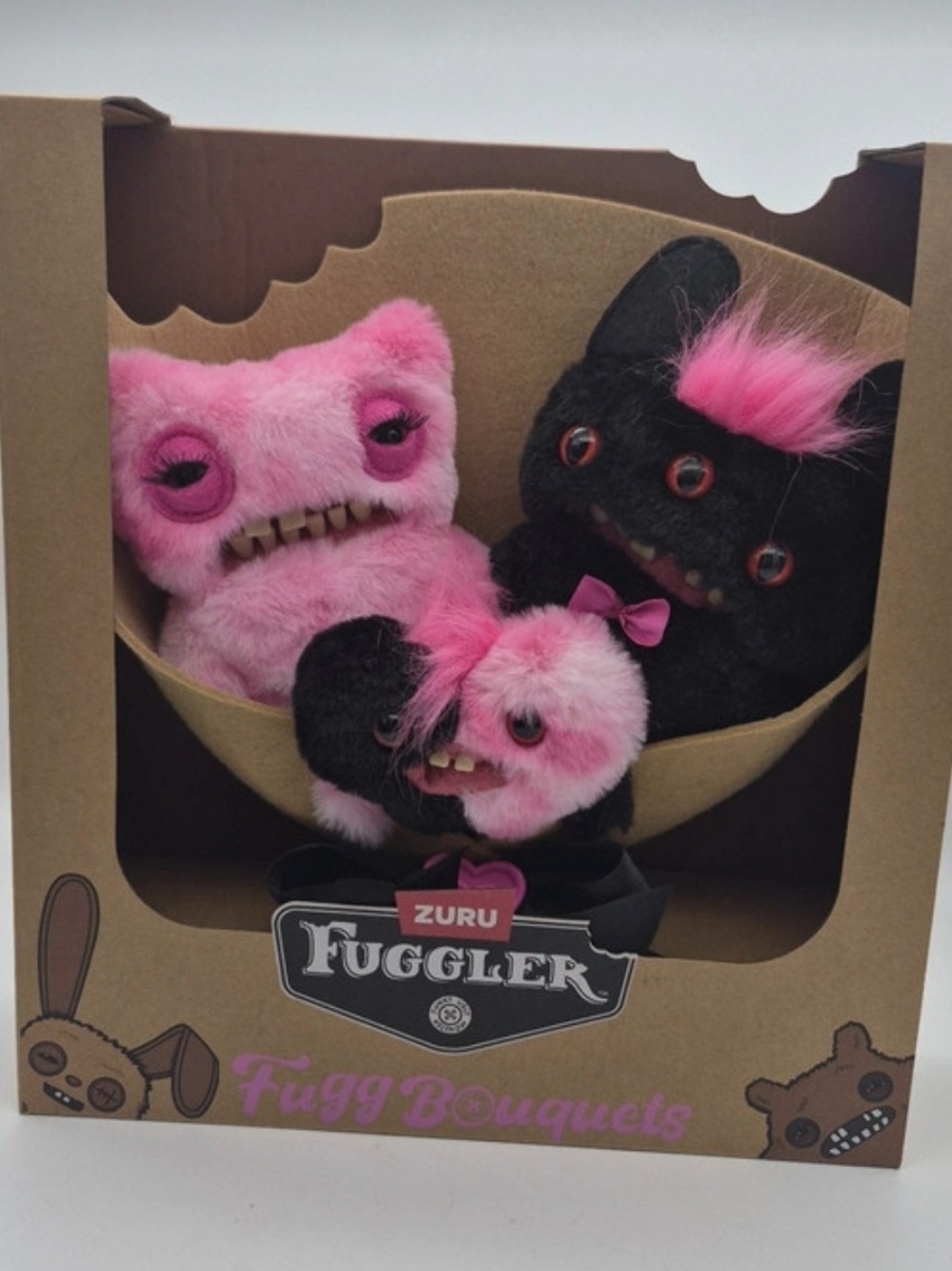 Fuggler Pink & Black Fugg Bouquets Plush Set